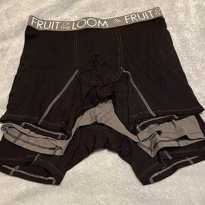 Fruit of the Loom Men's Black and Gray Boxer Briefs
